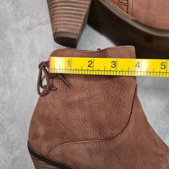 Lucky Brand Ankle Boots Size 9.5 Brown Leather Victorian Western Lace Up Booties - Picture 12 of 13